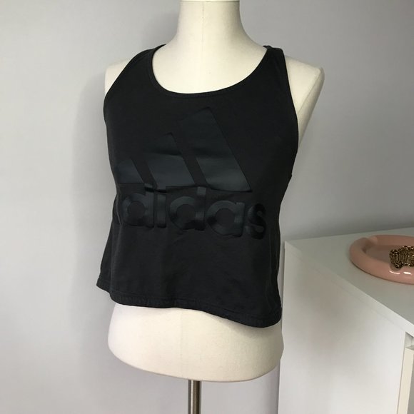 Adidas Sport ID Cotton Cropped Racerback Tank Top - Picture 3 of 5